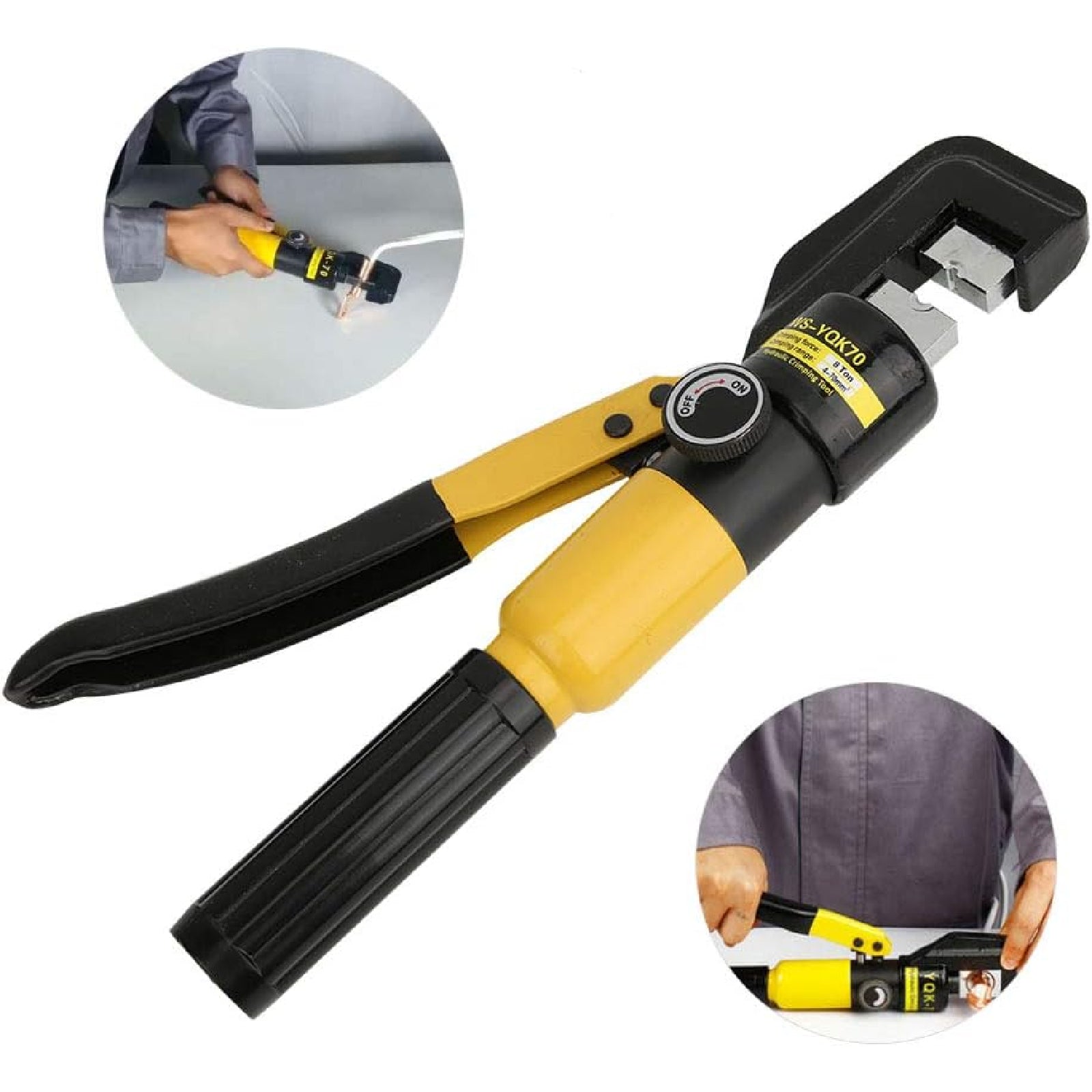 8 Ton Hydraulic Wire Crimper 9 Dies Cable Lug Force Crimping Tool Kit 4-70mm
