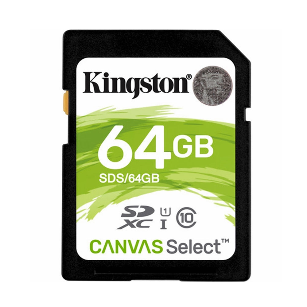 Kingston Canvas Select 64GB SD Card Class 10 SDHC UHS-I Camera HD Video 80MB/s