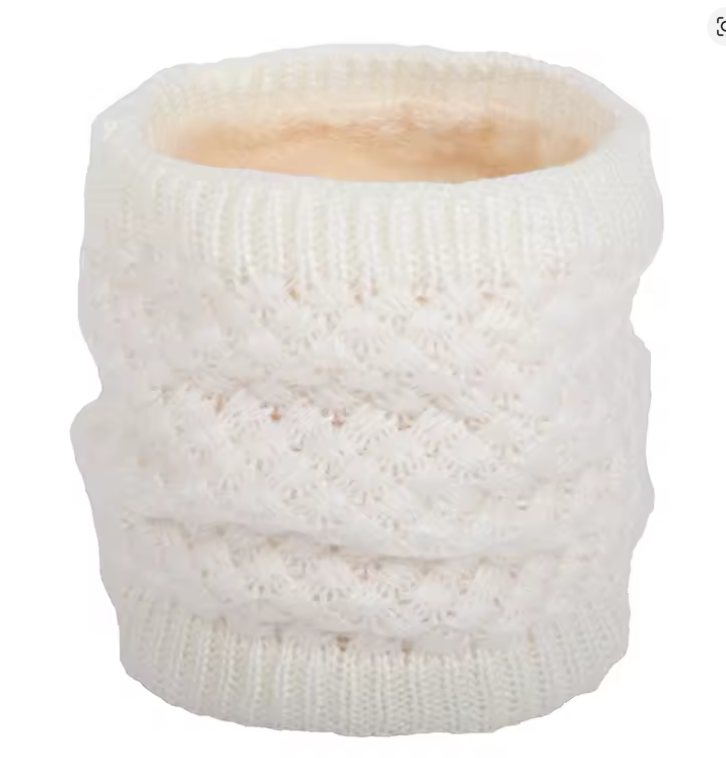 Winter Knitted Scarf Thermal Warm Thicken Chunky Neck Warmer Tube White
