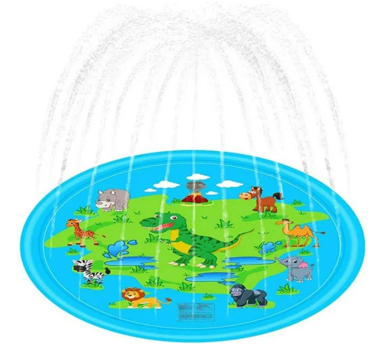 Inflatable Spray Pool Toy Kids Splash Sprinkler Water Play Pad Mat Dinosaur