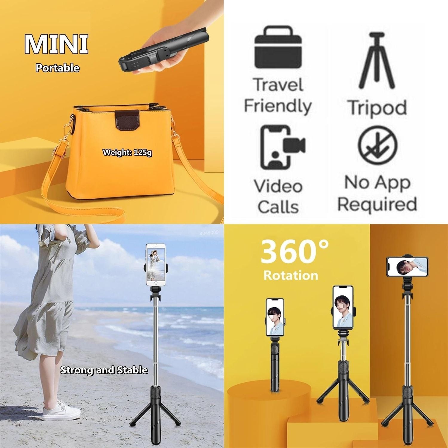 Flexible Tripod Holder Stand Selfie Stick With Bluetooth Remote For Mobile Phone