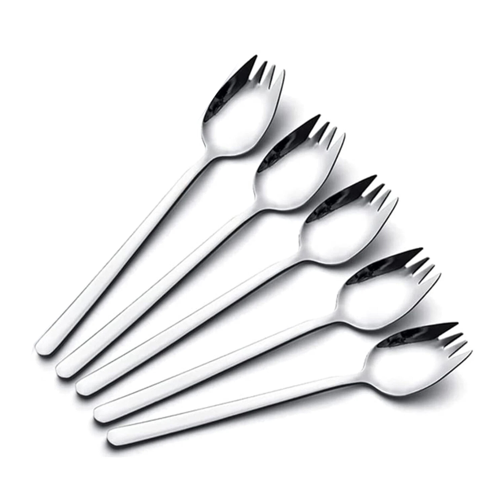 Spoon Fork Cutlery Tableware Stainless Steel Spork Soup Salad Noodle 5X
