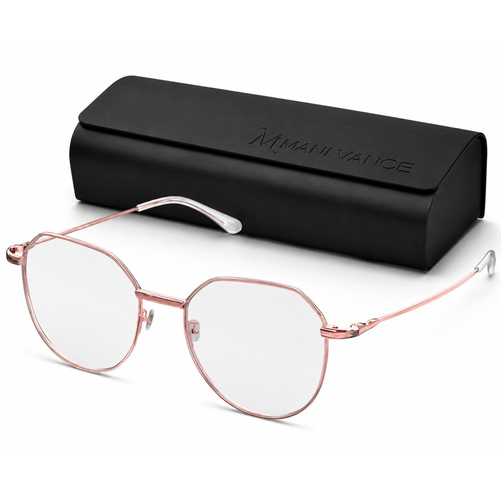 MANI VANCE Sasha Rose Gold Blue Light Blocking Computer Glasses Eye Protection