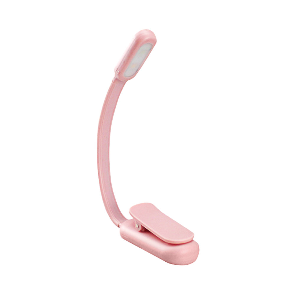 Pink LED Book 3 Modes Light Mini Portable Clip-On Reading Lamp