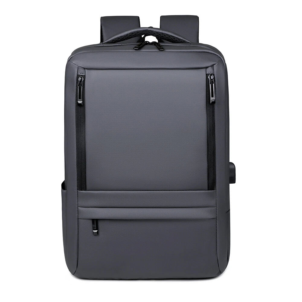 Anti Theft Business Travel Bag 15.6" Laptop USB Port Backpack Unisex Grey