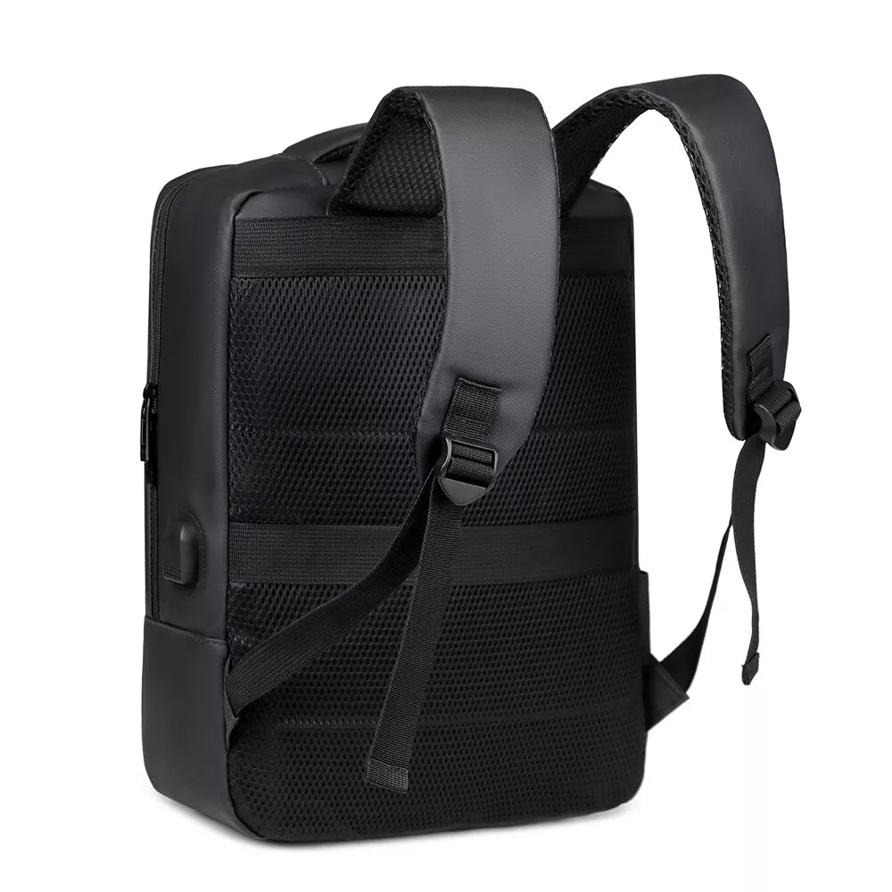 Anti Theft Business Travel Bag 15.6" Laptop USB Port Backpack Unisex Black