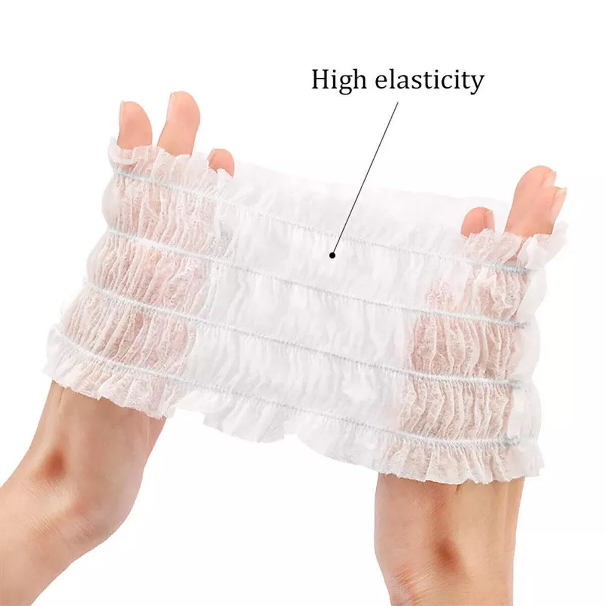 100pcs Salon Care Hair Styling Nets Nonwoven Disposable Hair Bands White