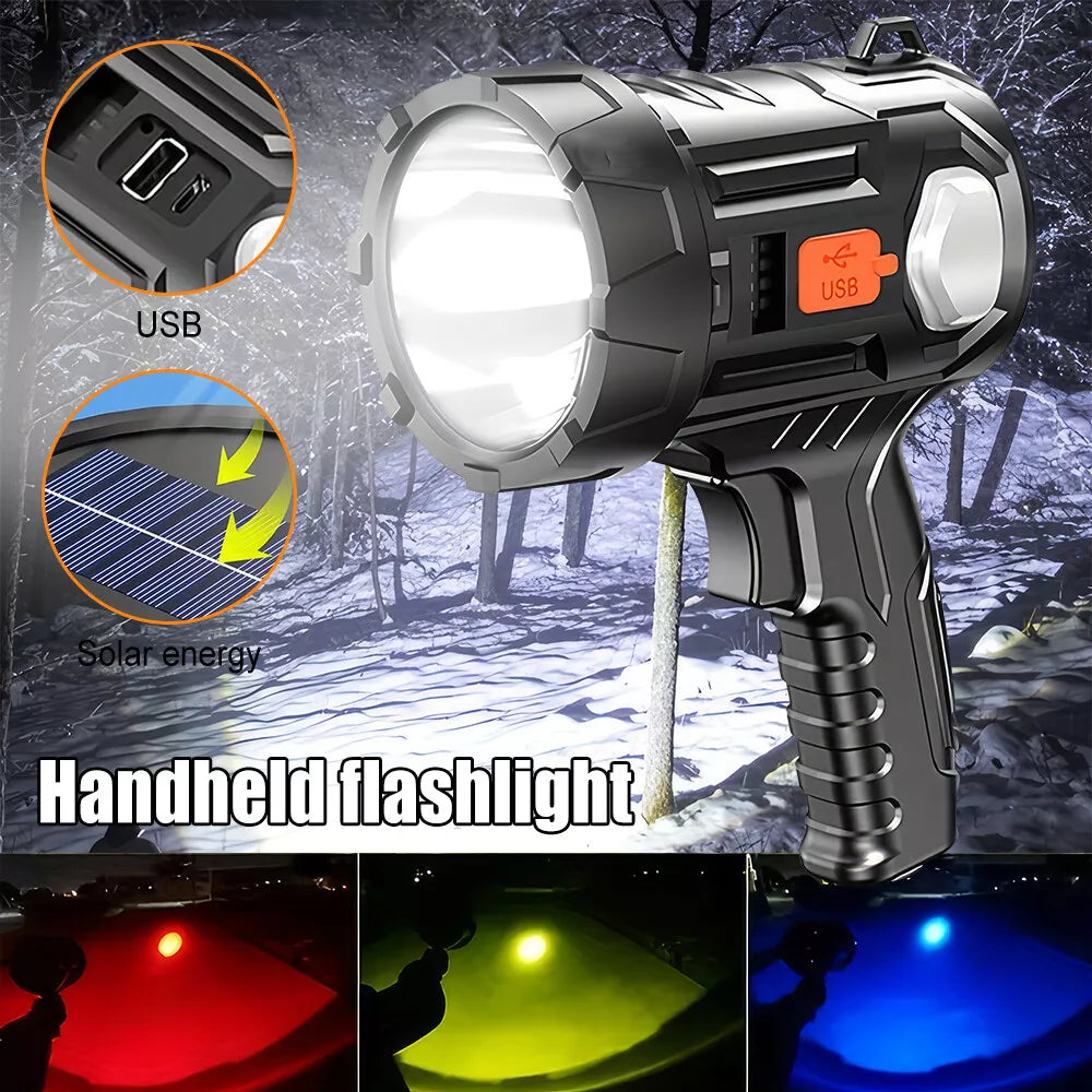 Rechargeable Flashlight Hunting Camping Spot Light Torch LED Handheld Spotlight