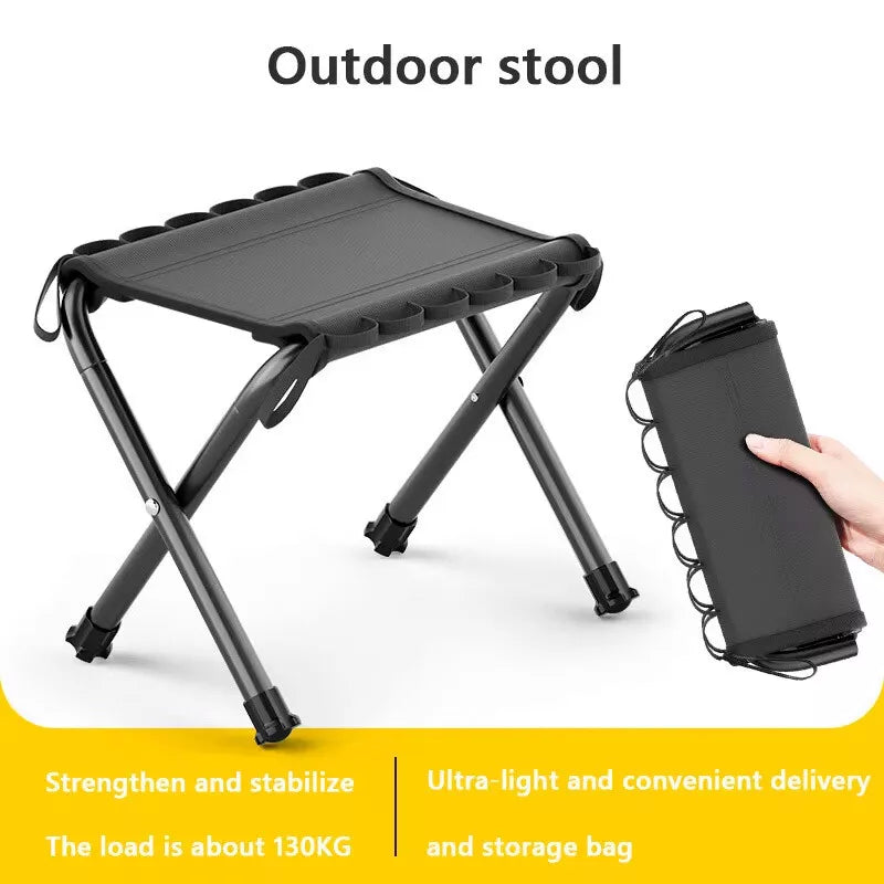 Portable Camping Chair Outdoor Folding Bench Stool Fishing Hiking Picnic Travel