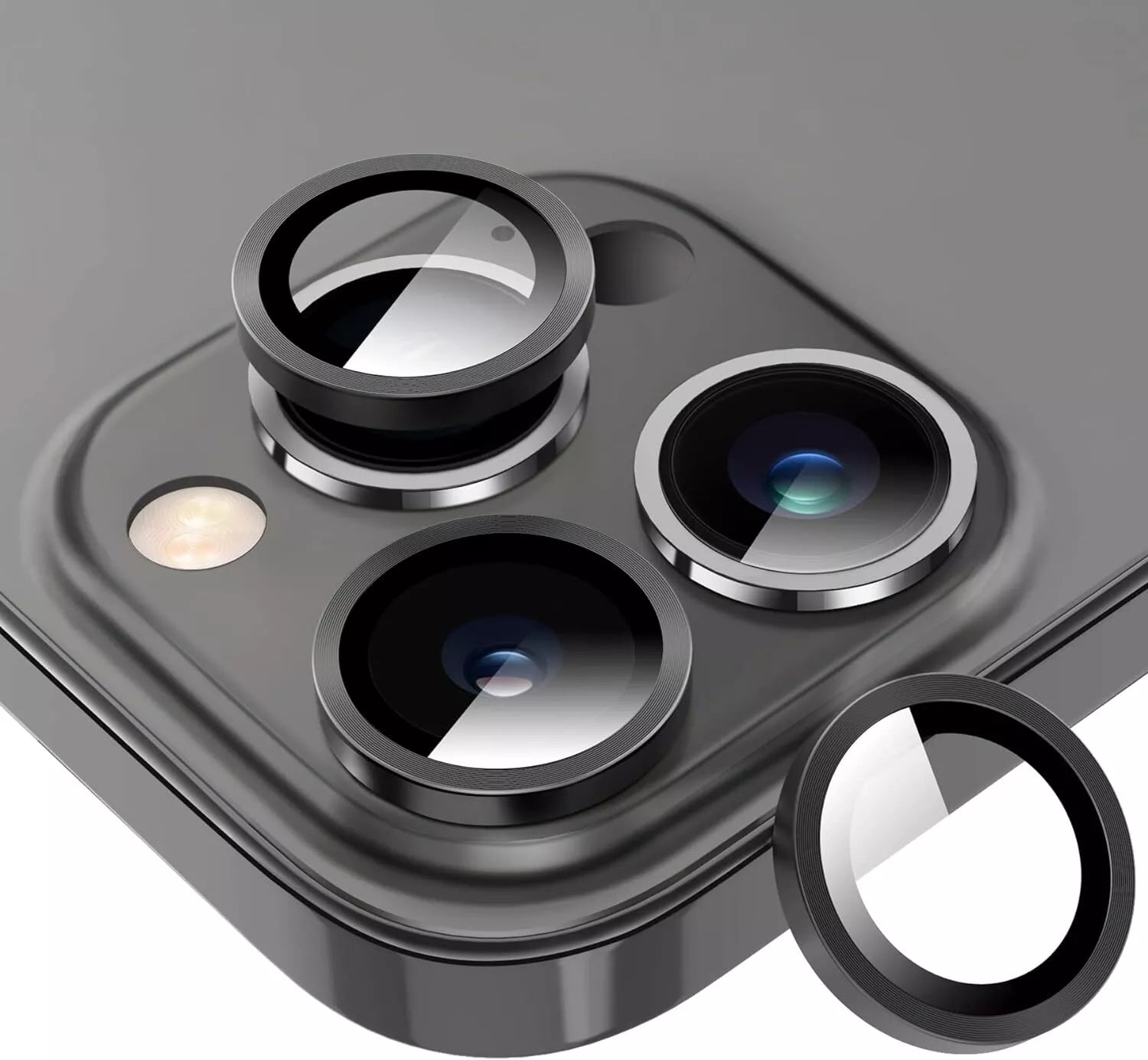 3pcs Camera Lens Protector Metal Ring Glass Screen iPhone 16 Pro Max