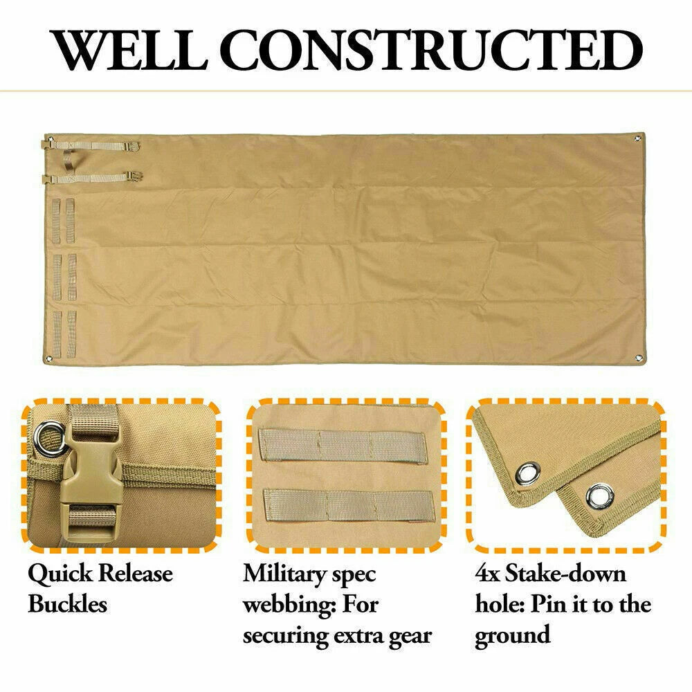 Training Molle Roll Up Hunting Gun Pad Tactical Shooting Range Mat Khaki