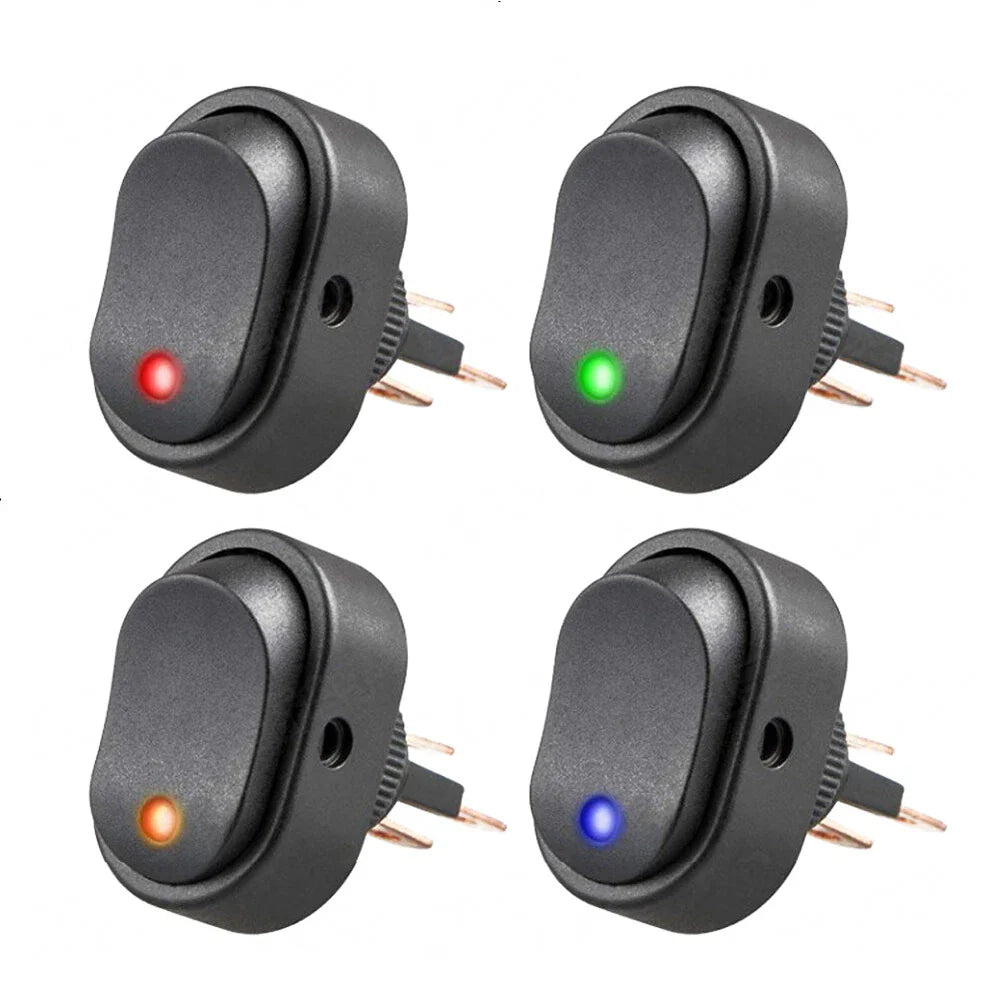 8pcs Car Motor Boat Heavy Duty Red LED OFF/ON Rocker Toggle Switch 12V 30A