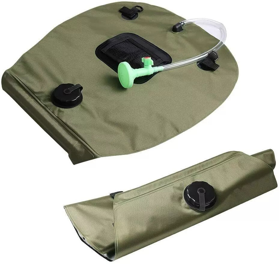 Solar Heat Water Pipe 20L Portable Camp Shower Bag Camping Hiking Travel Outdoor