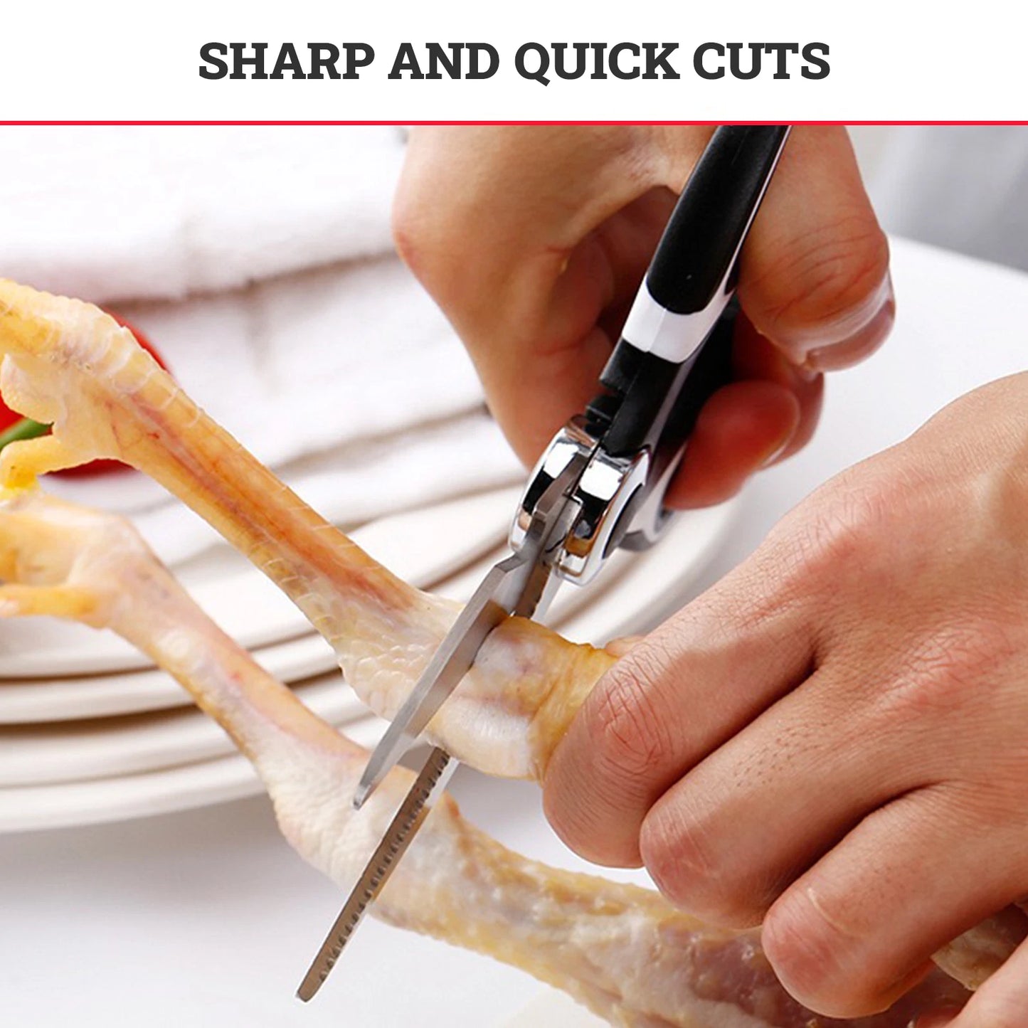 Stainless Steel Multi Purpose Sharp Meat Scissor Kitchen Scissors Heavy Duty