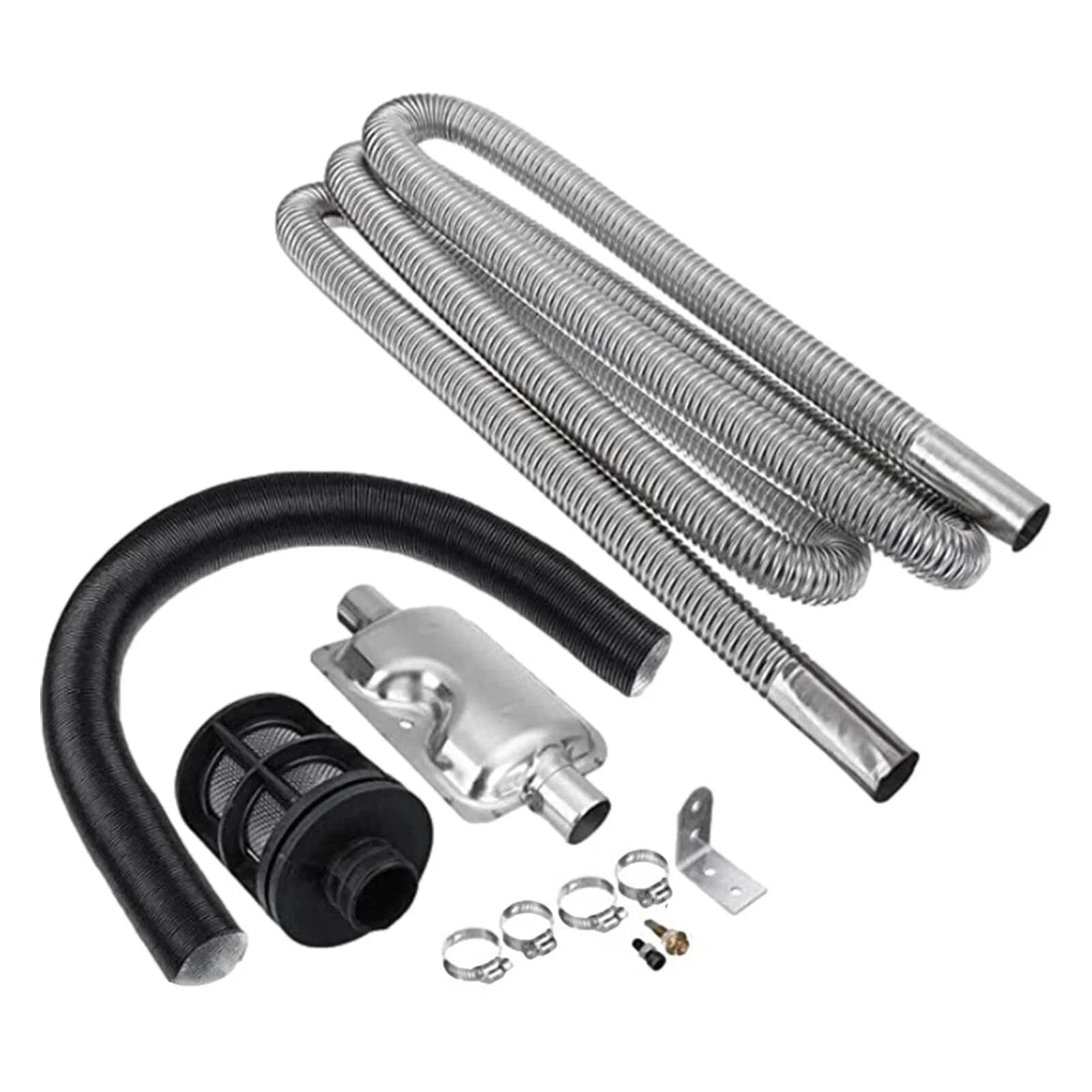 Car Parking 120cm Exhaust Pipe Hose Air Diesel Heater 25mm Silencer Muffler Kit