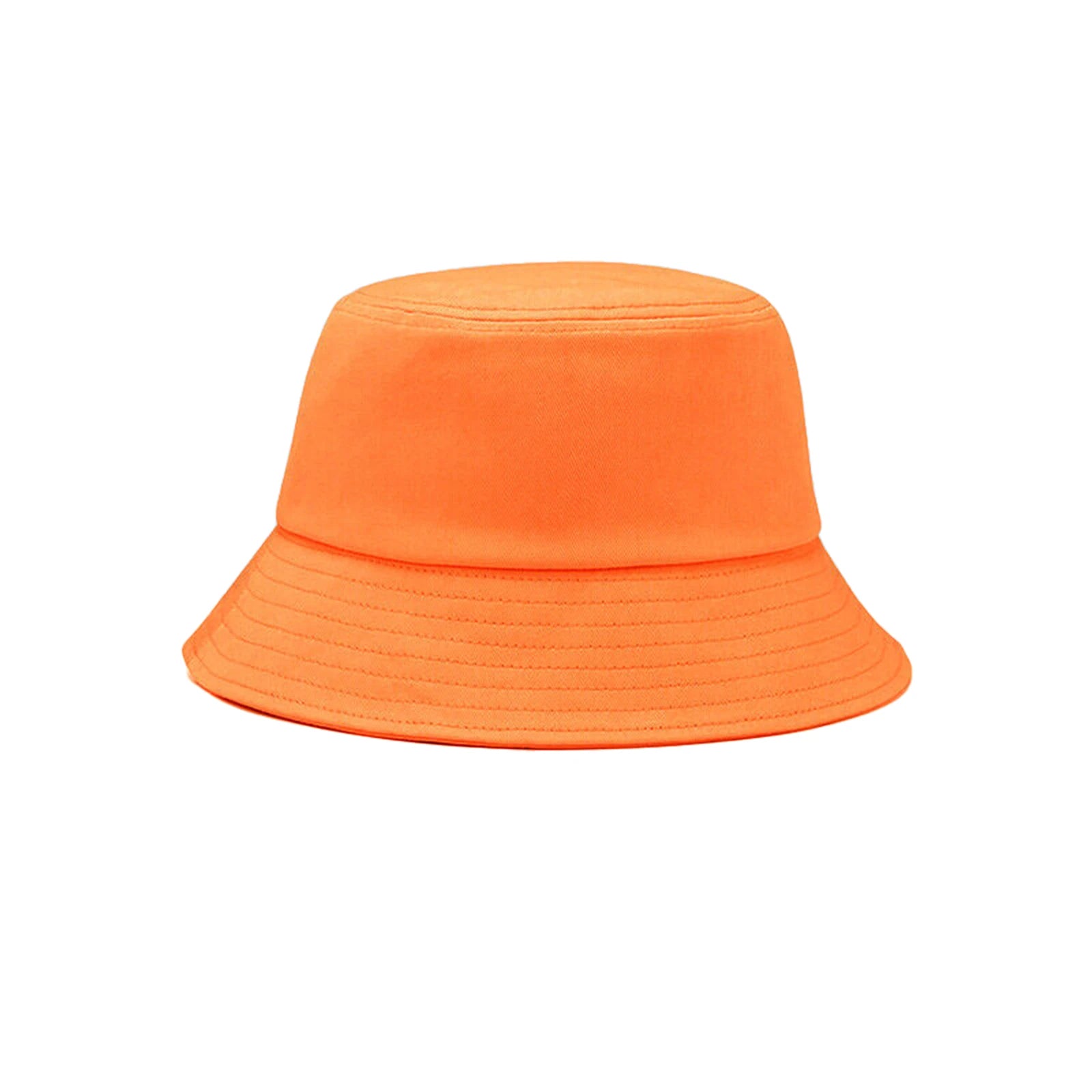 Unisex Cotton Cap Women Men Sun Bucket Hat Fishing Hiking Camping Outdoor Orange