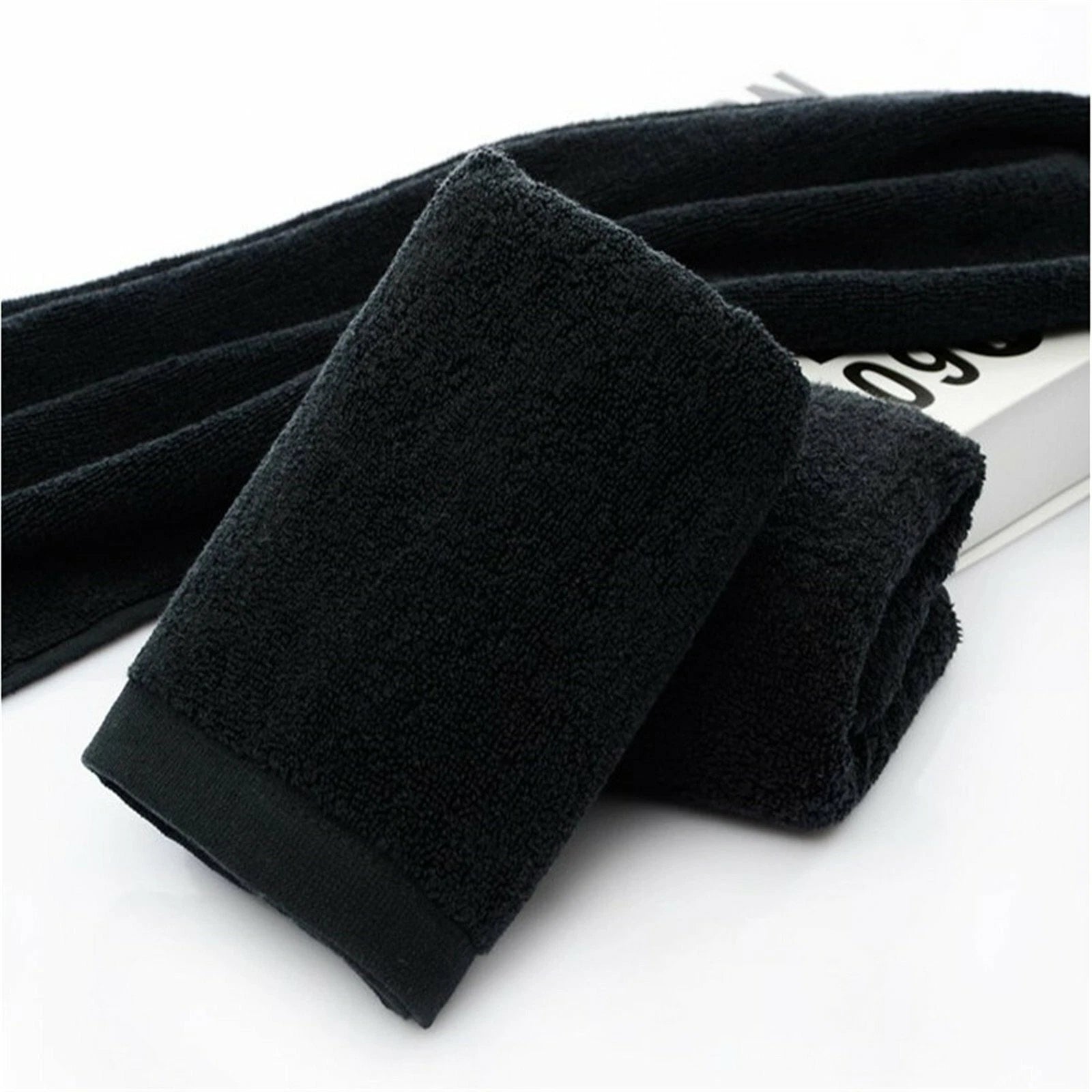 1x Black Microfibre Gym Sport Footy Travel Microfiber Towel Camping Swimming Drying