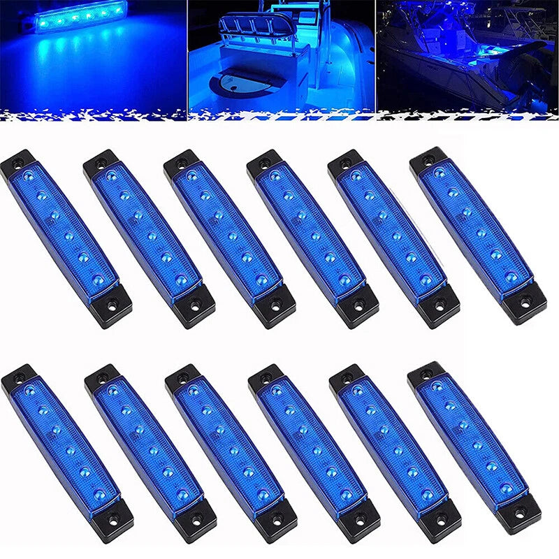 12X Deck Courtesy Lights Marine Boat Blue LED Waterproof Stern Transom Light