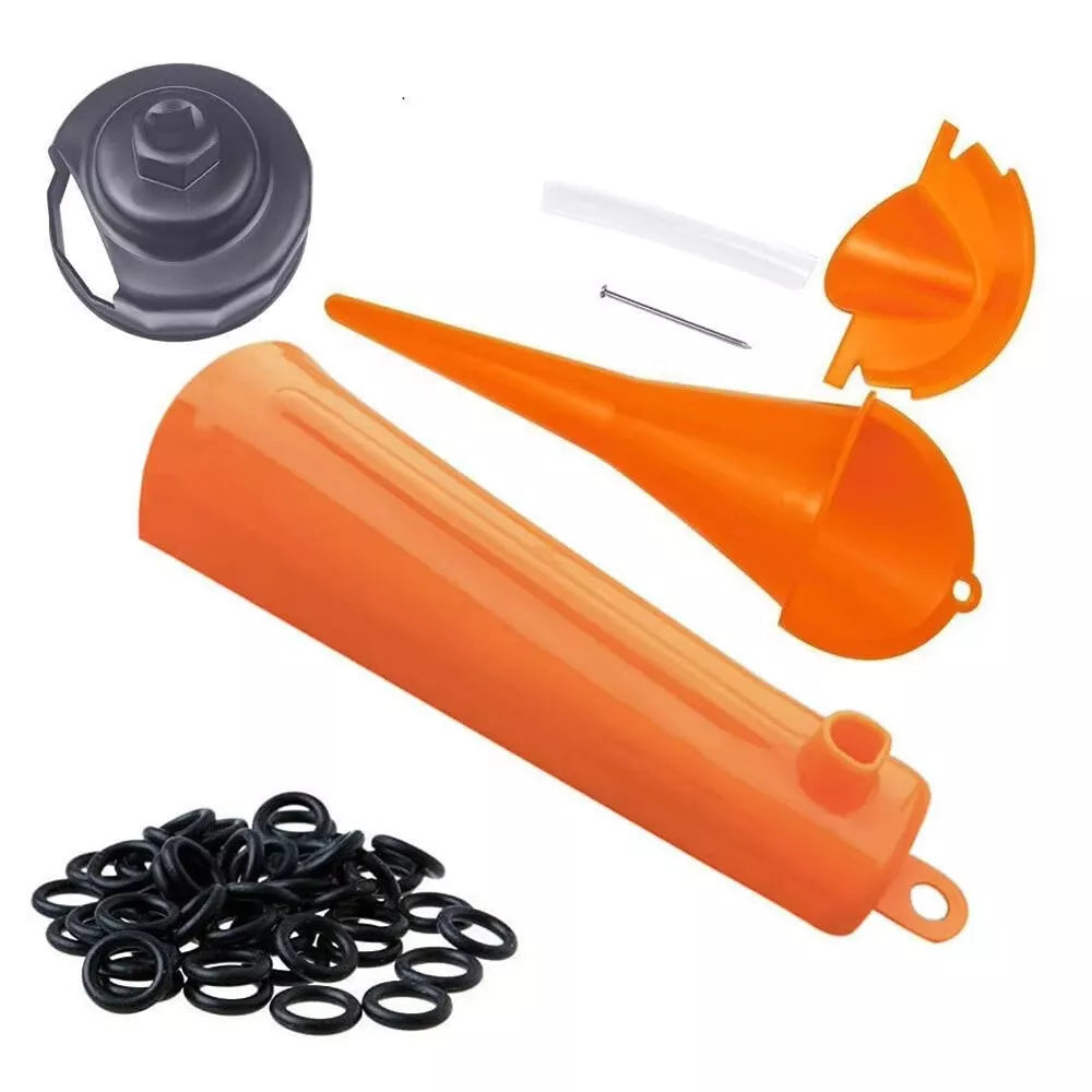 Drip Free Oil Funnel Primary Oil Orange Filter Set Harley Touring Dyna