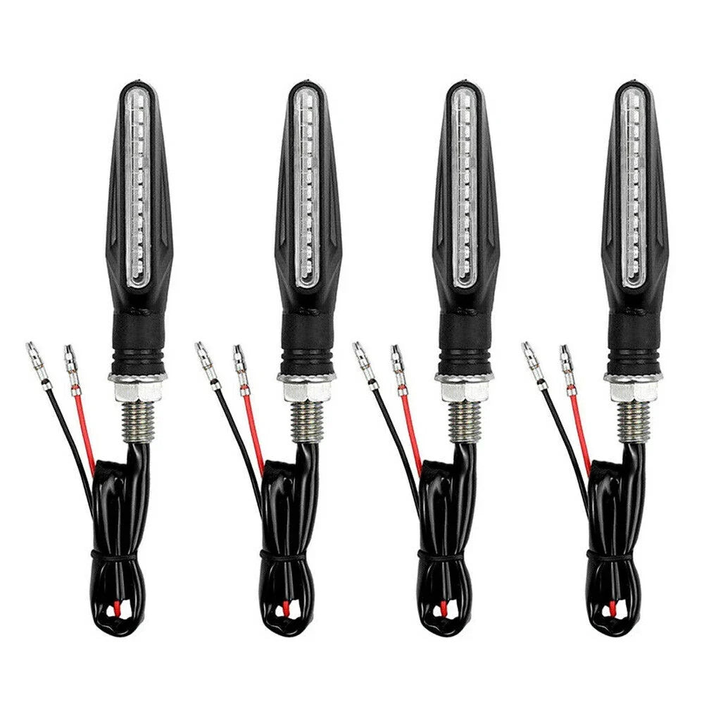 4X Flowing Water Light Amber Blinker Lamp Motorcycle Indicators LED Turn Signal