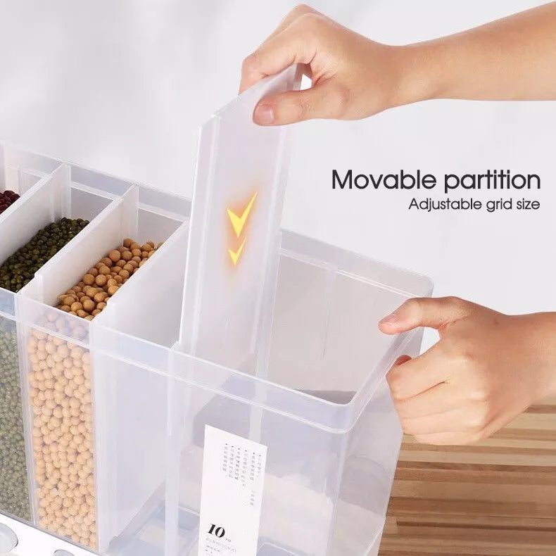 Bean Grain Cereal Food Storage Case Dispenser Kitchen Wall Rice Container 10Kg