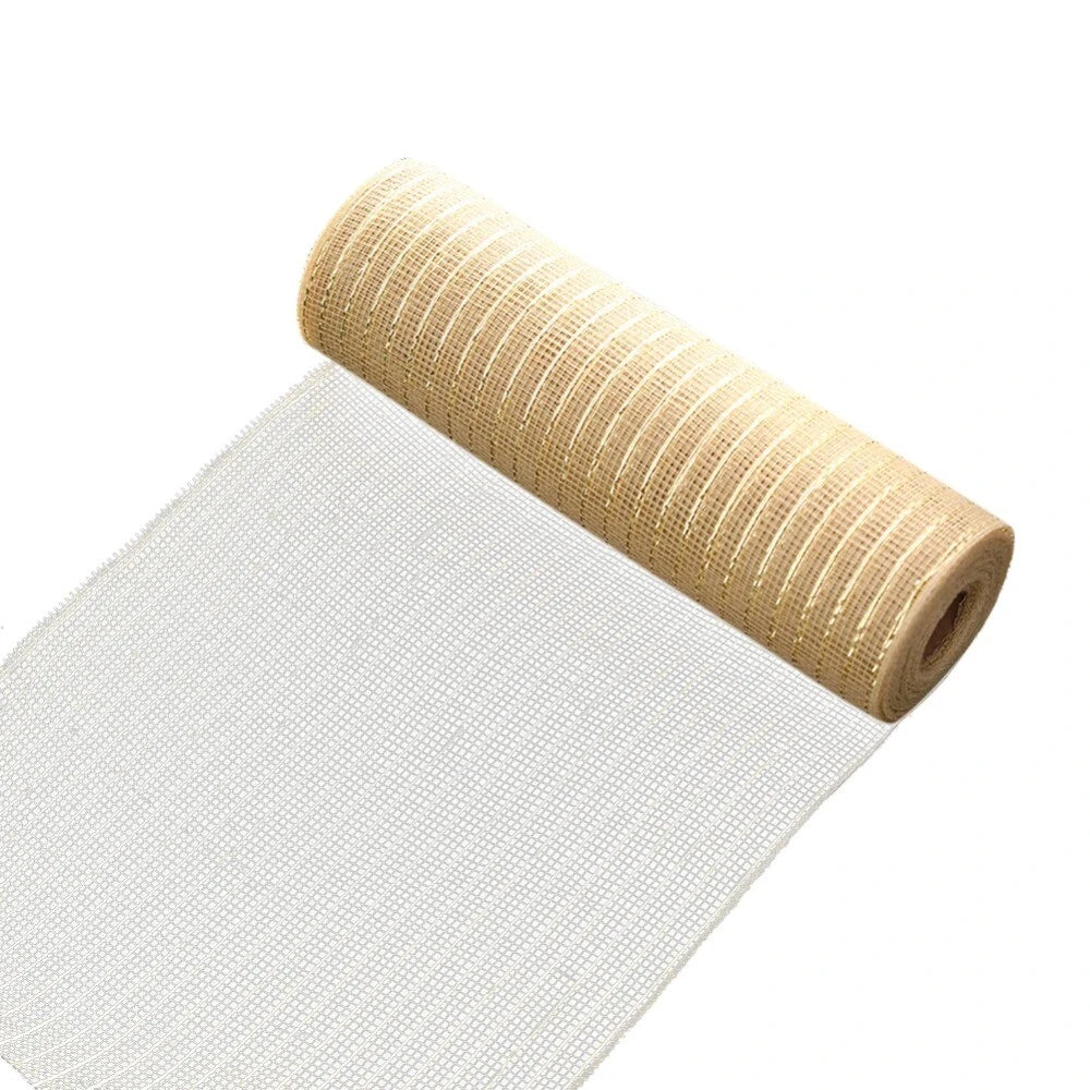 Metallic Polynet Deco Mesh Ribbon Roll 26cm Christmas Gift Crafts Decorations