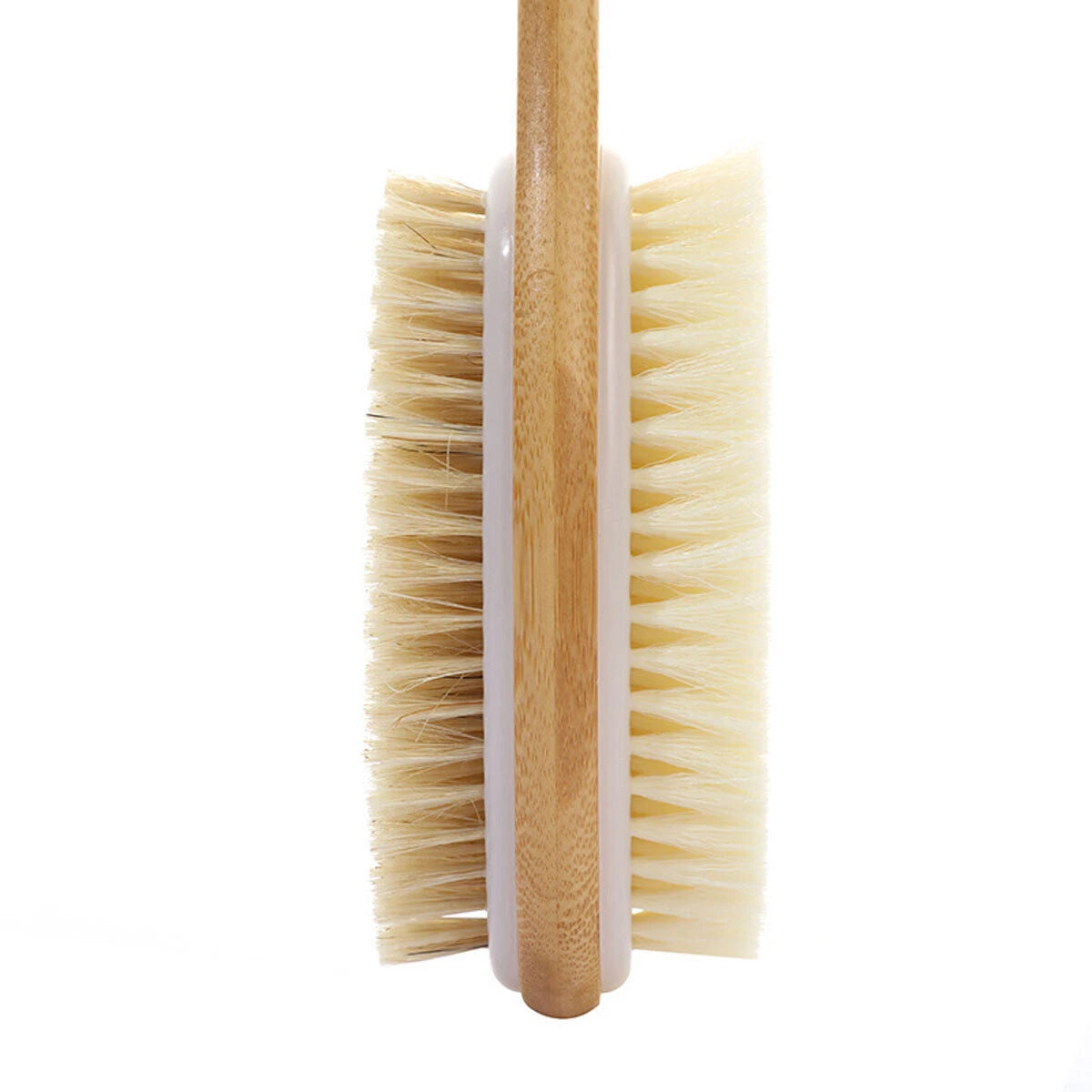 Shower Bath Body Brush Double-sided Wooden Bristle Long Handle Back Scrubber