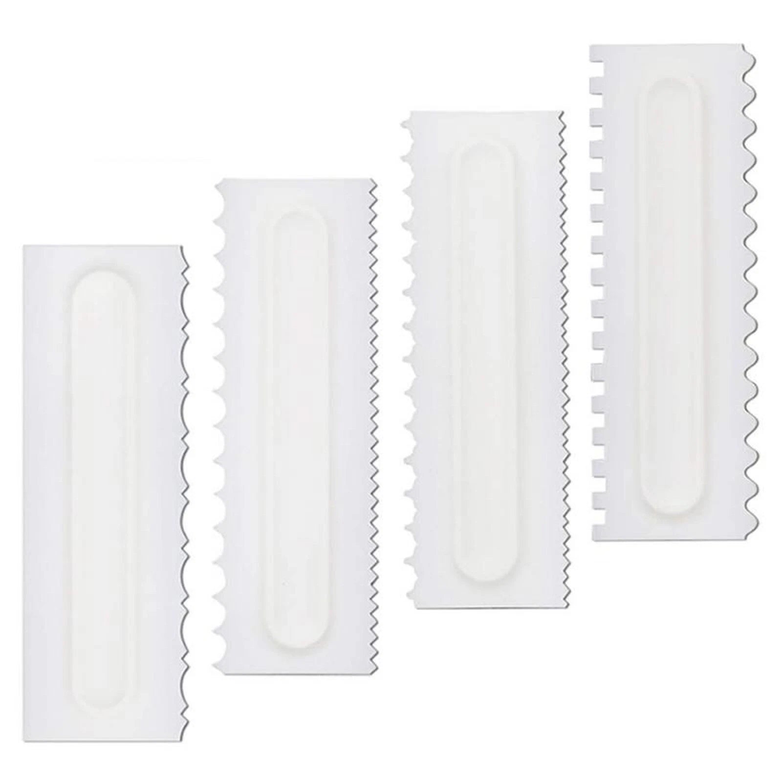 4PCS Smoother Edge Frosting Scraper Cake Decorating Icing Comb Pastry Spatulas