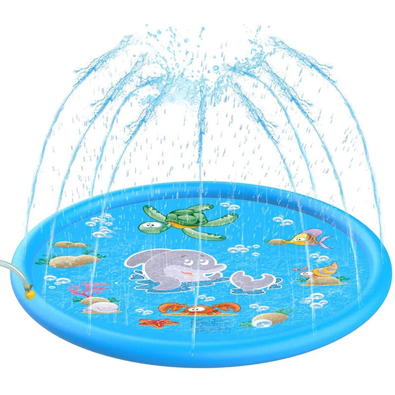 Inflatable Spray Pool Toy Kids Splash Sprinkler Water Play Pad Mat Dolphins