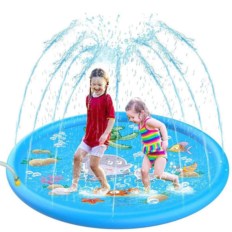 Inflatable Spray Pool Toy Kids Splash Sprinkler Water Play Pad Mat Dolphins