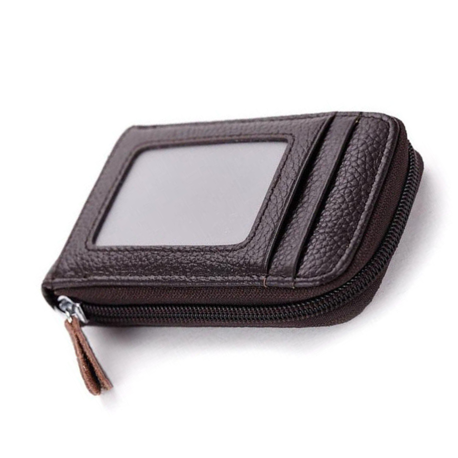 Anti-theft Credit Card Holder RFID Blocking Leather Wallet Coin Purse Coffee
