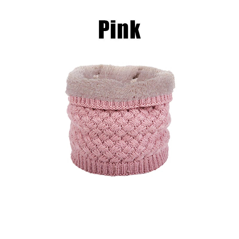 Winter Knitted Scarf Thermal Warm Thicken Chunky Neck Warmer Tube Pink