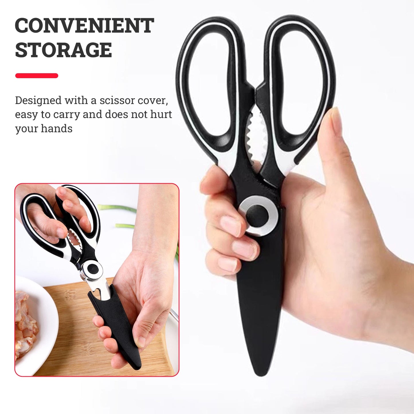 Stainless Steel Multi Purpose Sharp Meat Scissor Kitchen Scissors Heavy Duty