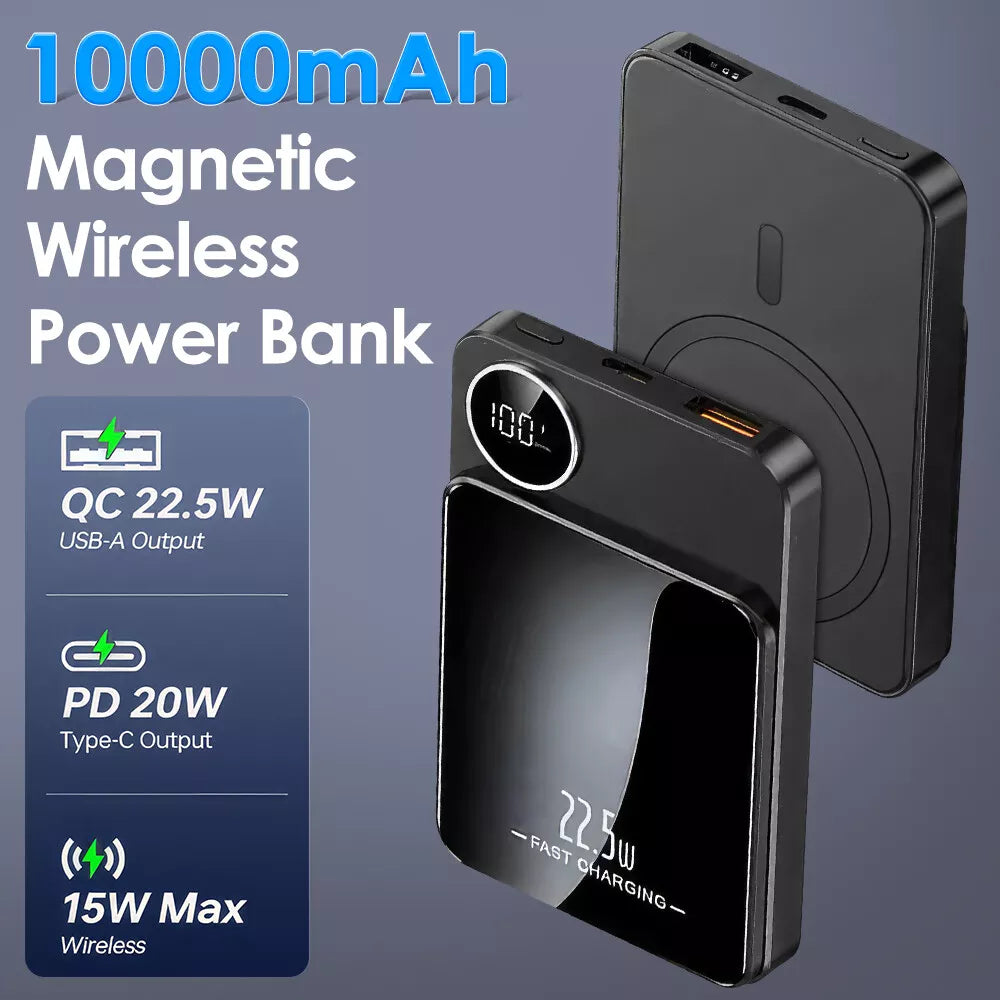 Magsafe Battery Charger Magnetic Power Bank iPhone 15 14 13 12 11 Black
