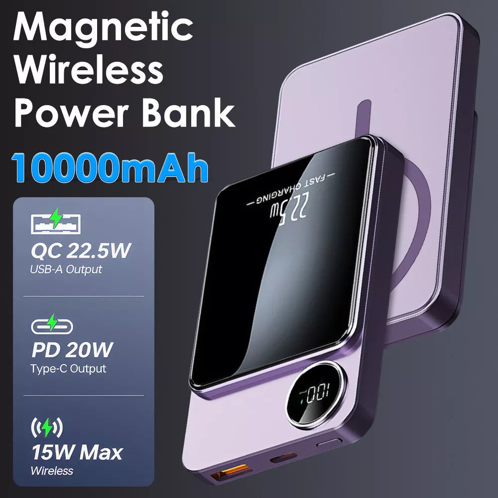 Magsafe Battery Charger Magnetic Power Bank iPhone 15 14 13 12 11 Purple