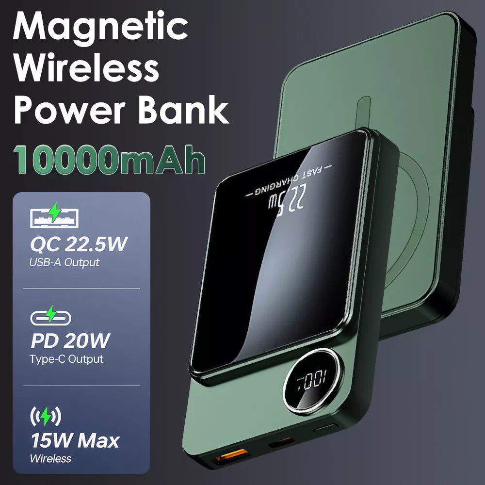 Magsafe Battery Charger Magnetic Power Bank iPhone 15 14 13 12 11 Green
