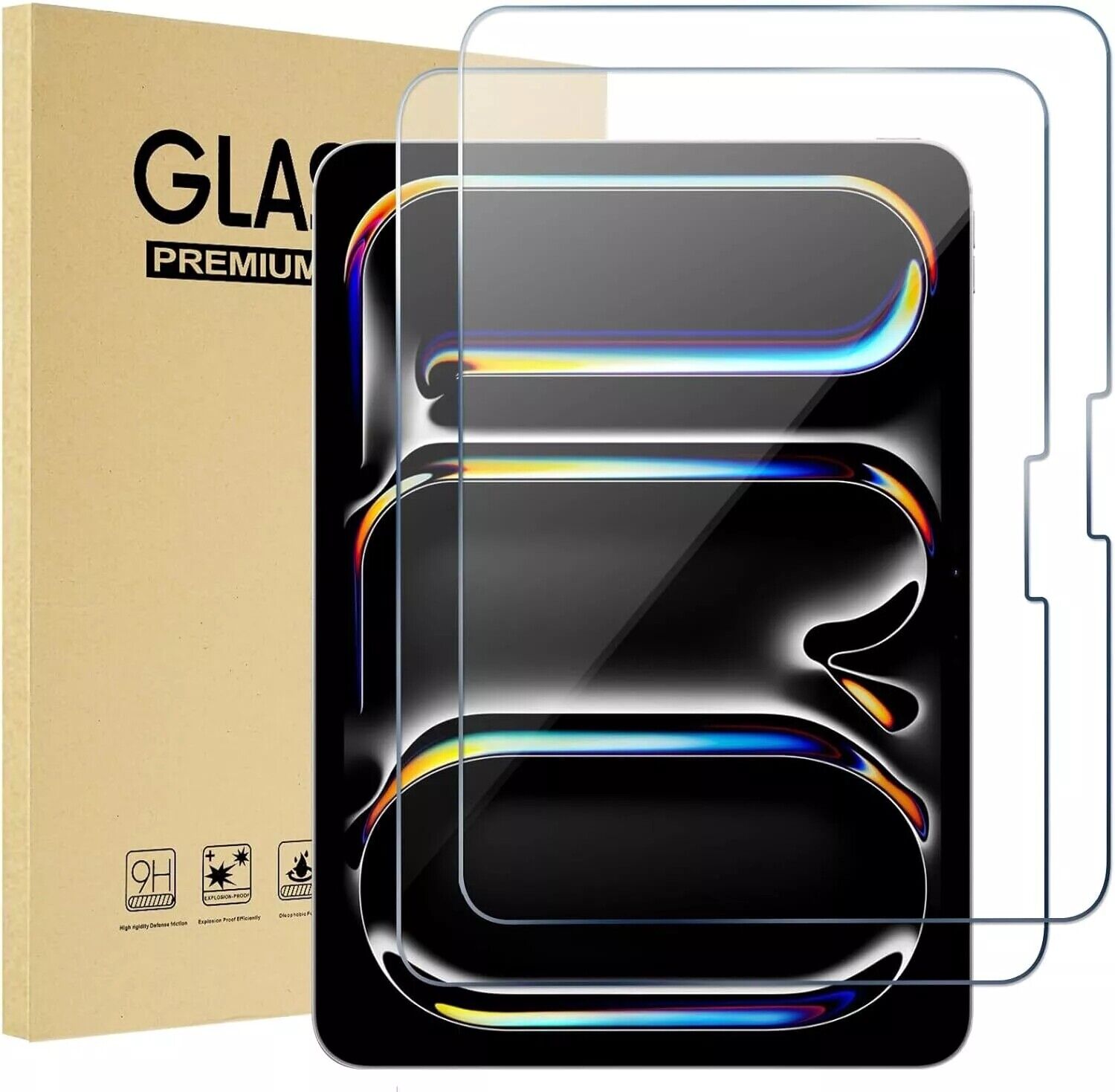 2 Pack Friendly Tempered Glass Protector Case Cover 2024 iPad Air 13" M4