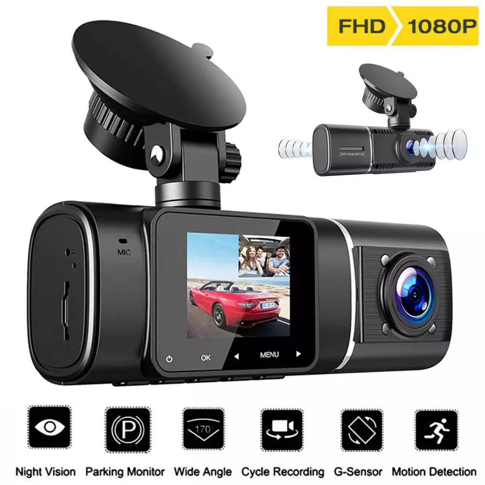 1080P Front Cabin Car Dash Camera IR Night Vision TOGUARD Uber Dual Dash Cam FHD