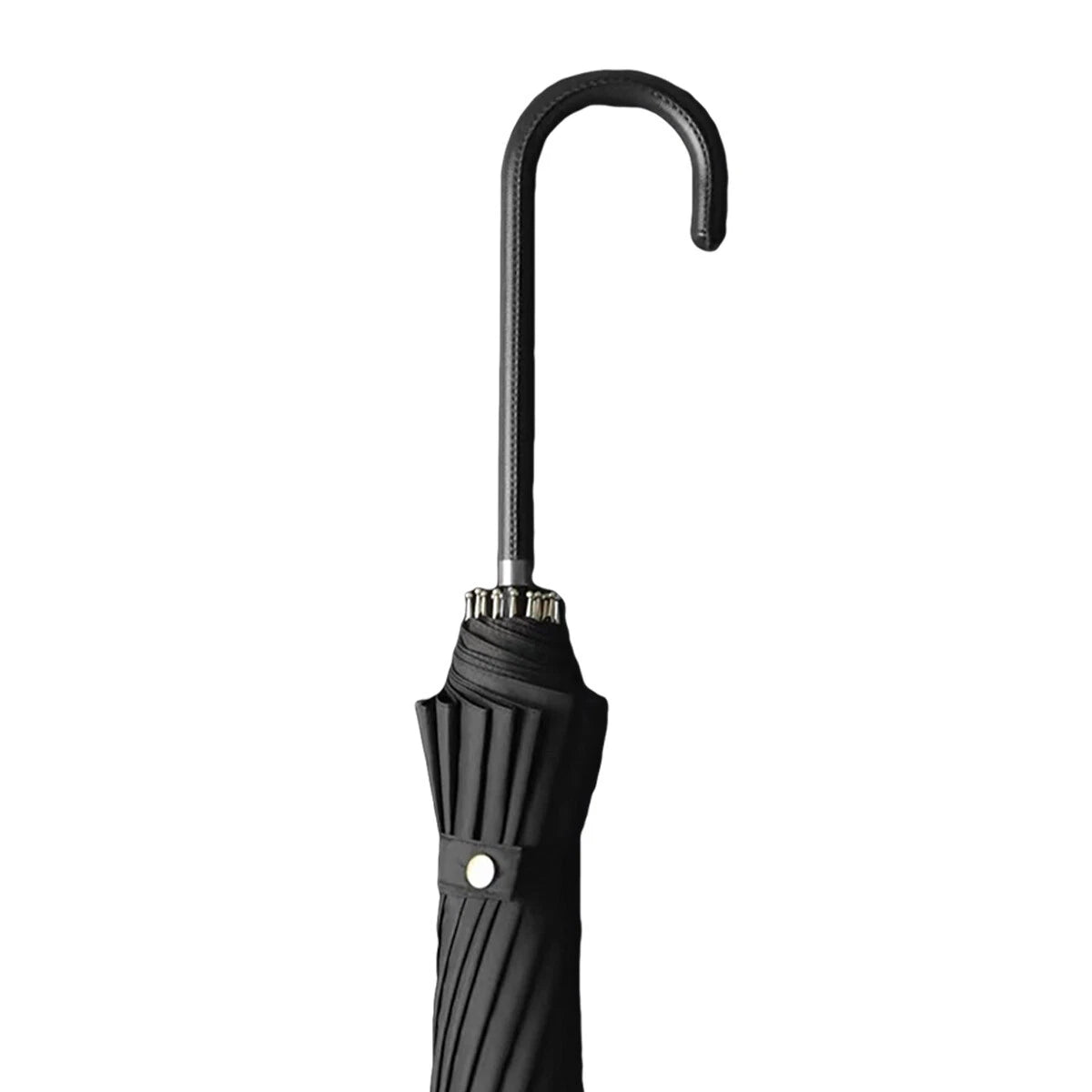 Long Handle Rain Sun Umbrella Large 16 Bone Automatic Dual Use Unisex Black