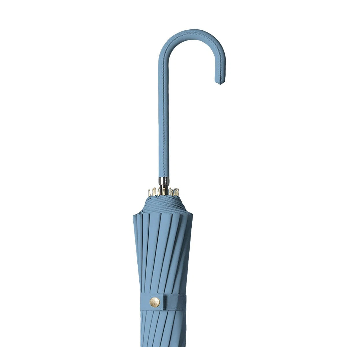 Long Handle Rain Sun Umbrella Large 16 Bone Automatic Dual Use Unisex Cyan