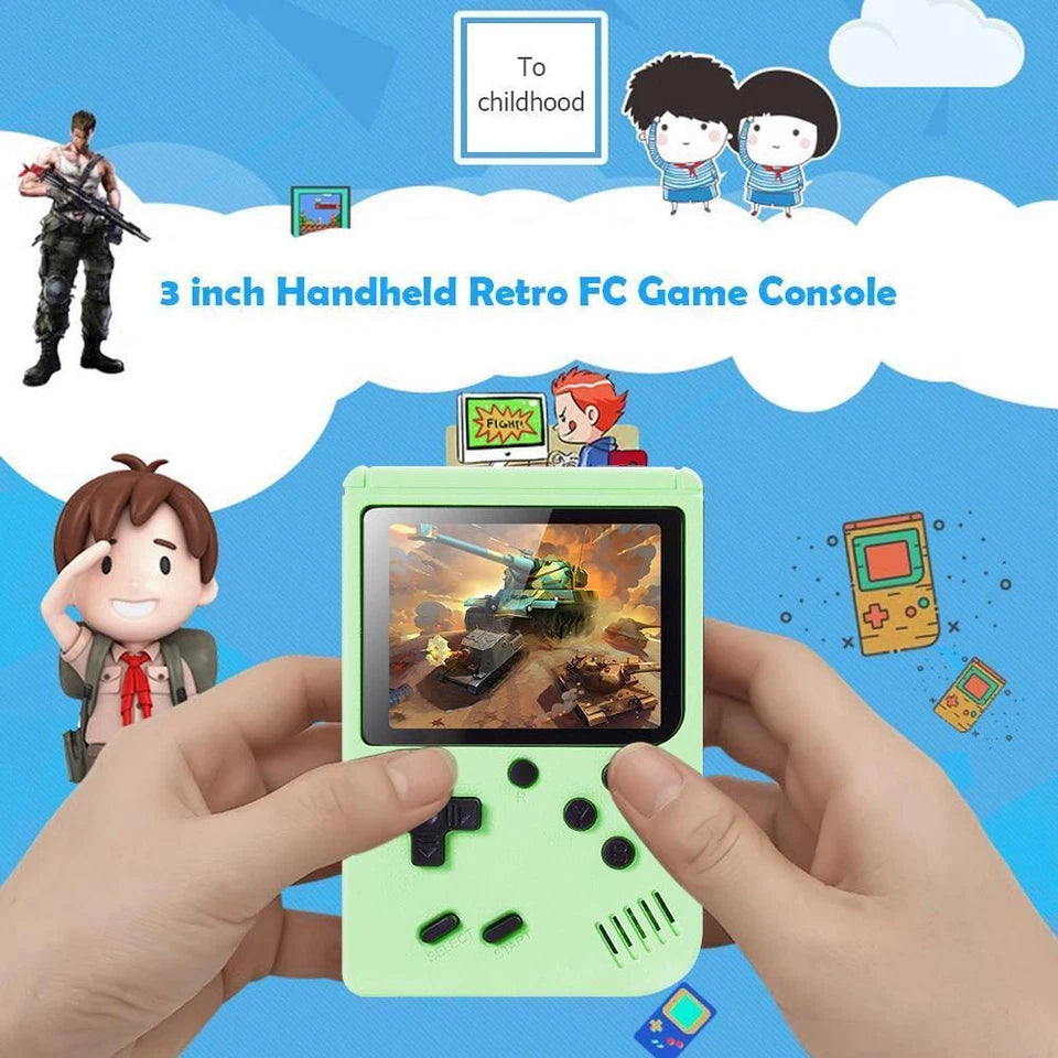 Handheld Retro Video Game Console Built-In 800 Classic Games Kids Gift Green