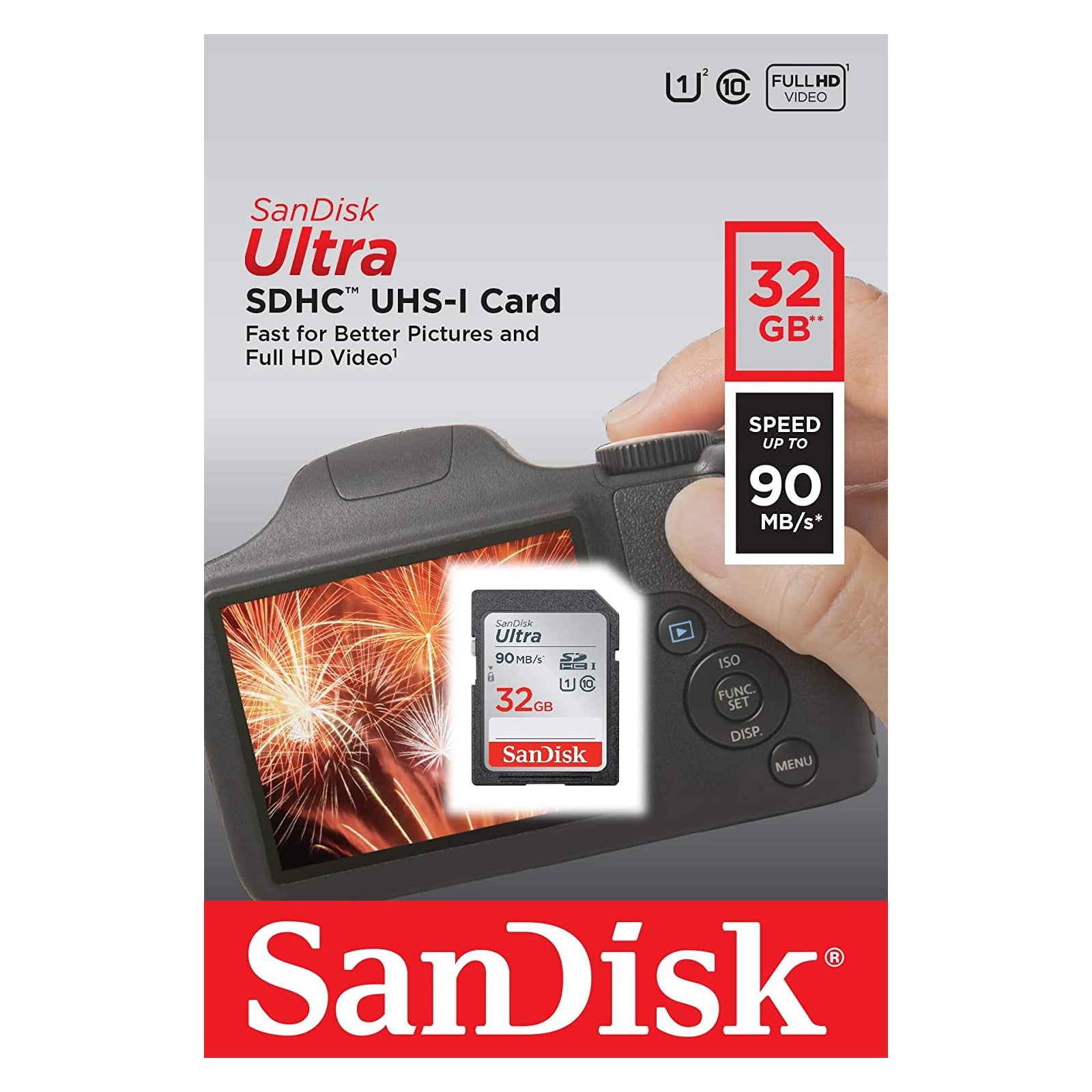 SanDisk Ultra 32GB SDHC 100MB/S Class 10 SD Camera Memory TF Card DSLR Full HD
