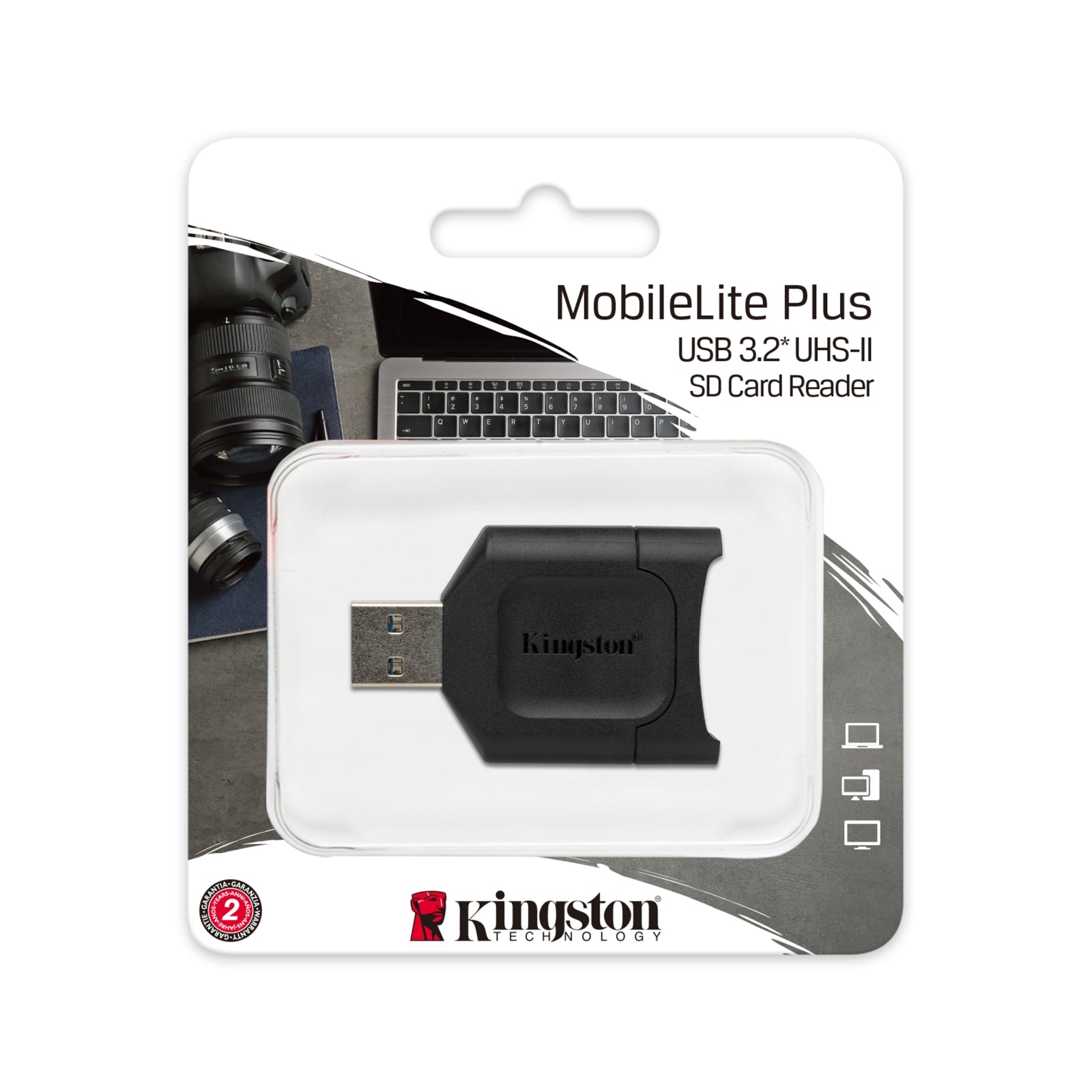 Kingston MobileLite Plus USB 3.2 UHS-II Memory SD Card Reader MLP High Speed