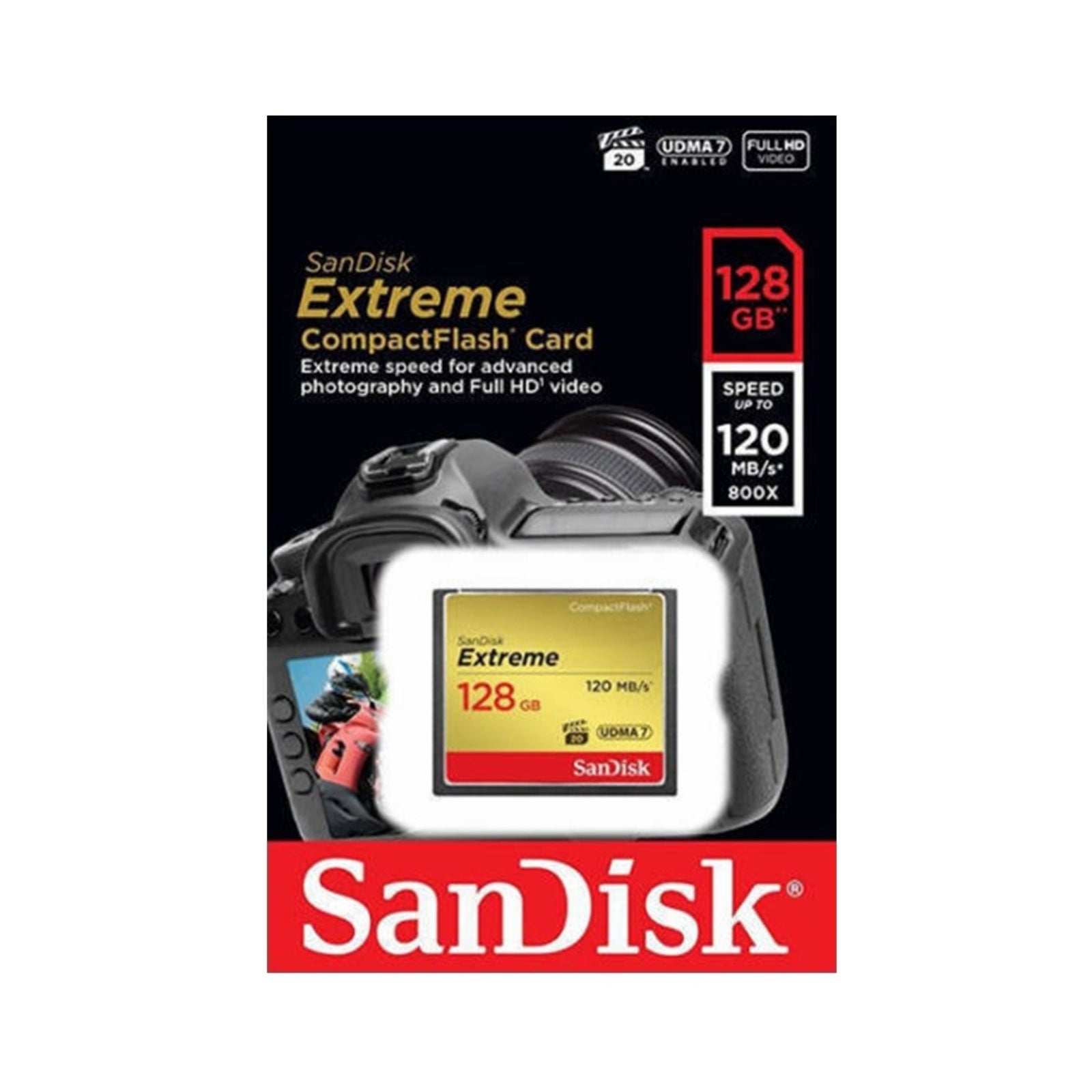 SanDisk Extreme UDMA7 128GB Compact Flash CF Memory Card DSLR Camera Full HD