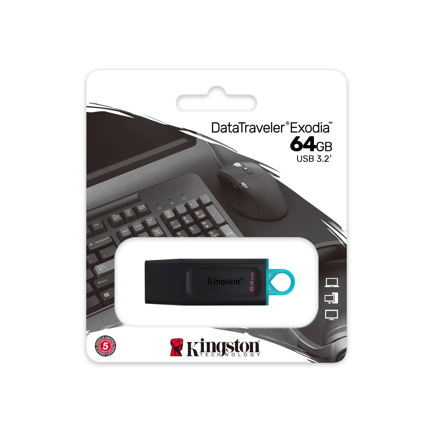 Kingston Data Traveler Exodia 64GB USB 3.2 Flash Drive Memory Stick Pen PC Mac
