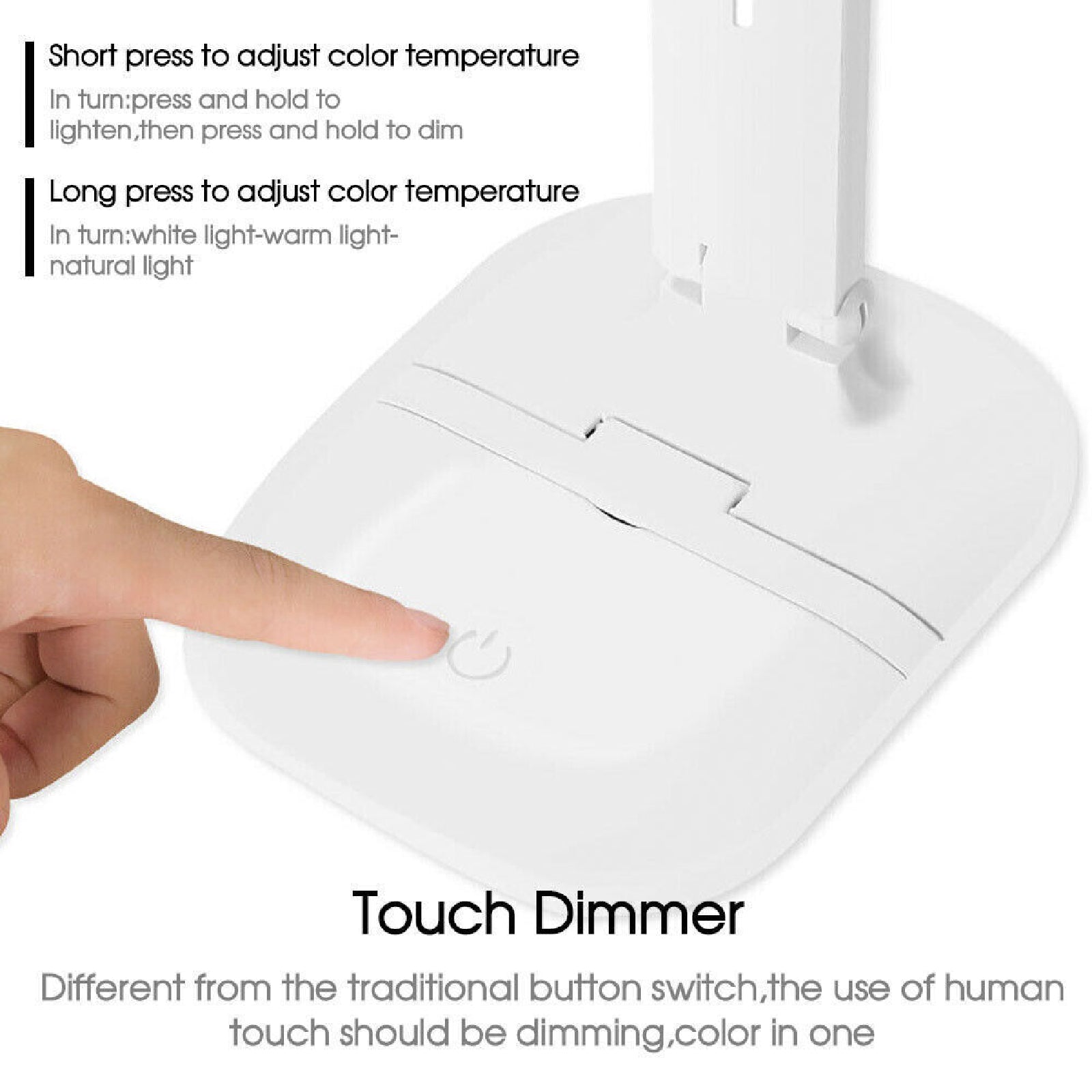 LED Desk Lamp Bedside Study Reading Table Mood Dimmable Light USB Rechargeable