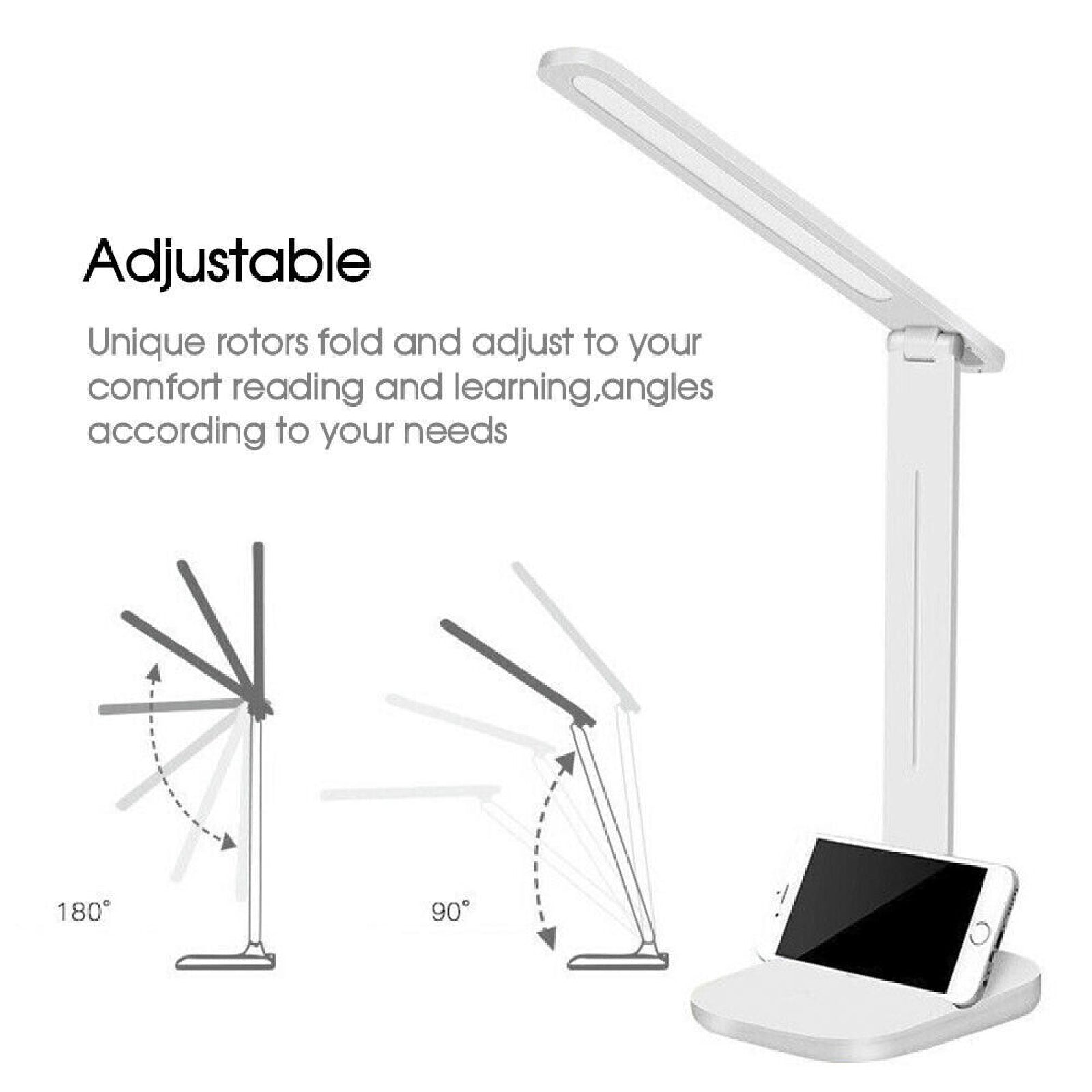LED Desk Lamp Bedside Study Reading Table Mood Dimmable Light USB Rechargeable
