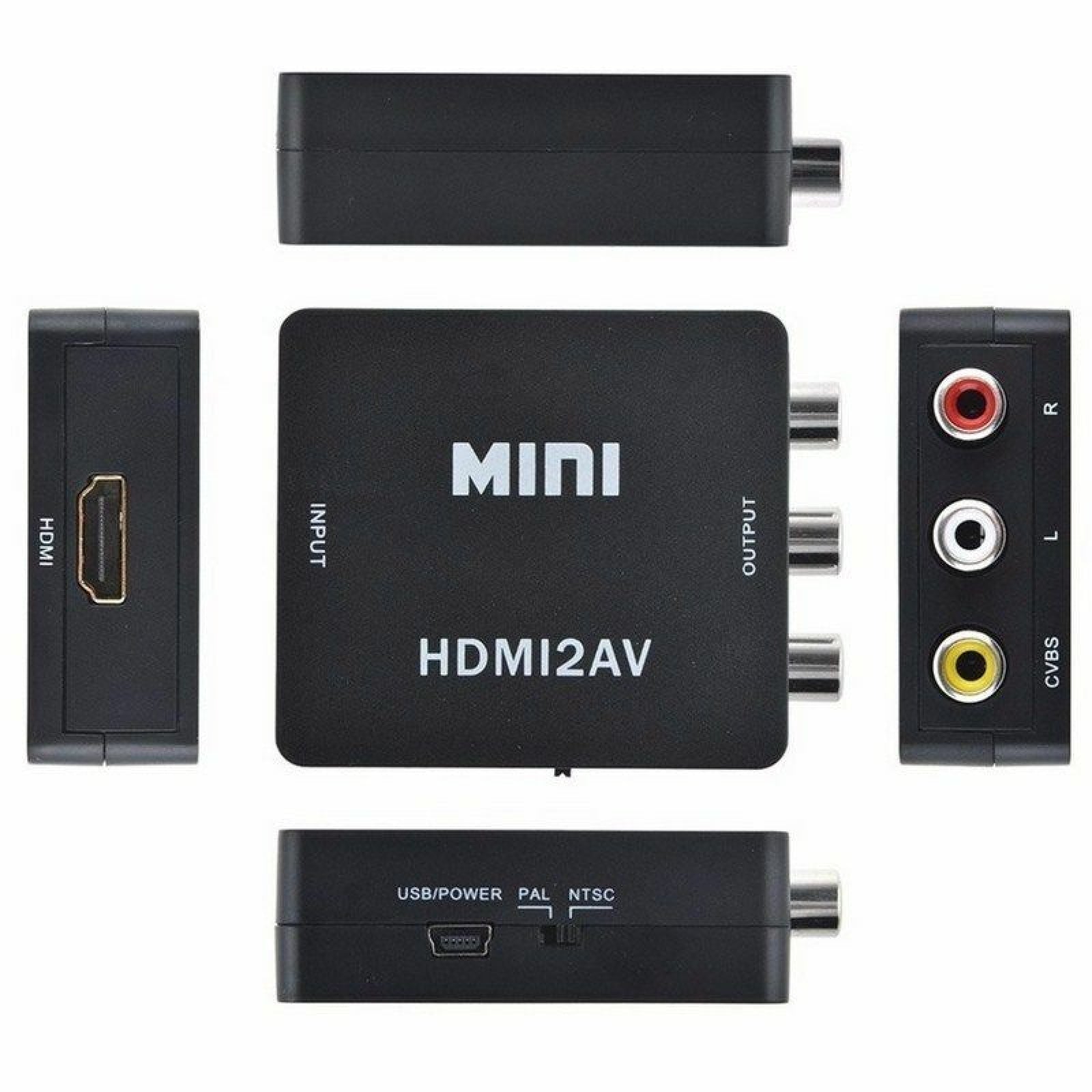 HDMI To RCA Composite AV CVBS 3RCA 1080p Video Cable Converter Downscaling