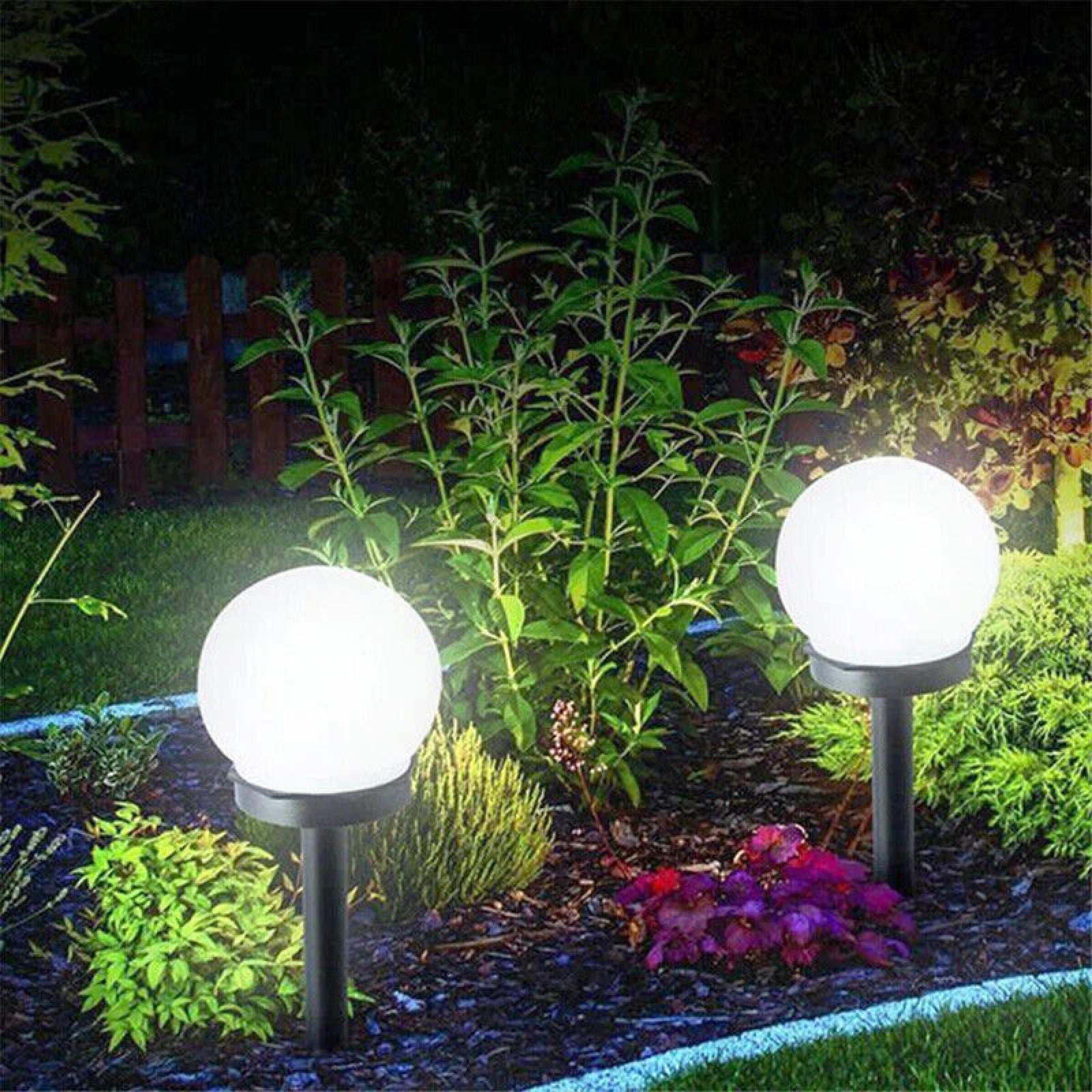 Solar LED Round Ball Light Garden Path Lawn Lamp Waterproof Outdoor