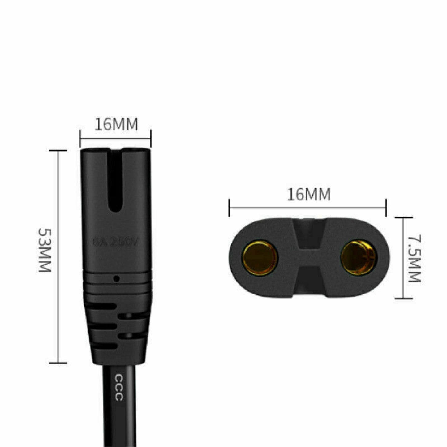 PS4 PS5 Mains Power Supply Lead Cord Cable 2 Pin Figure 8 Plug Flat Head 1.5M